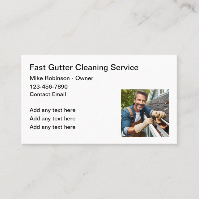 House Gutter Cleaning Services Business Card (Front)