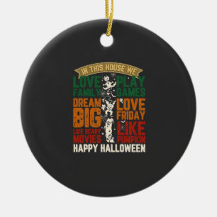 House Happy Halloween Monsters Spiderwebs Ceramic Tree Decoration