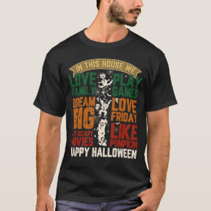 House Happy Halloween Monsters Spiderwebs T-Shirt