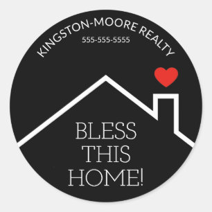 House Heart Custom Realtor Business Classic Round Sticker