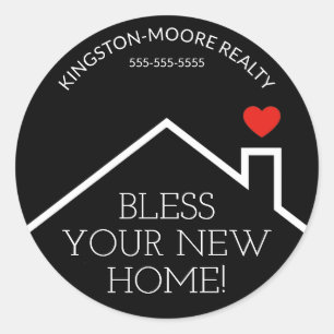 House Heart Custom Realtor Business Classic Round Sticker