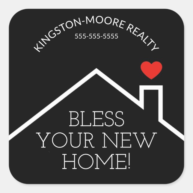 House Heart Custom Realtor  Square Sticker (Front)
