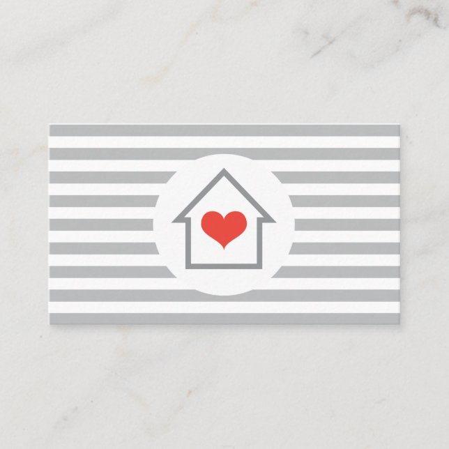 House heart real estate agent interior decorator business card (Front)