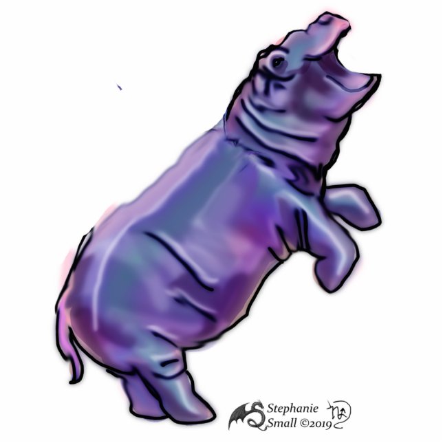 House HIppocorn Sculpture Hippo Unicorn Peg Standing Photo Sculpture (Front)