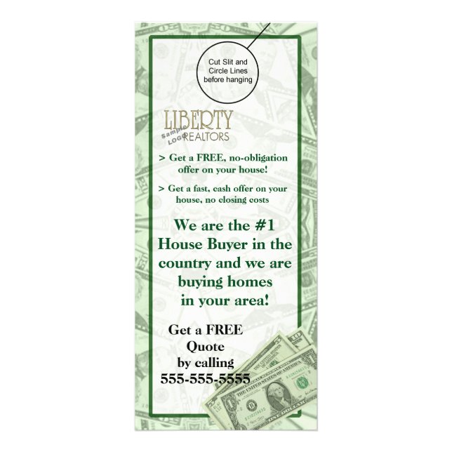 House Home Buyer Door Hanger Brochure Flyer Hanger Rack Card (Front)