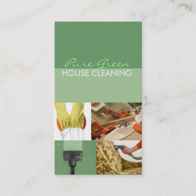 House Home Cleaning Housekeeping Service Business Card (Front)