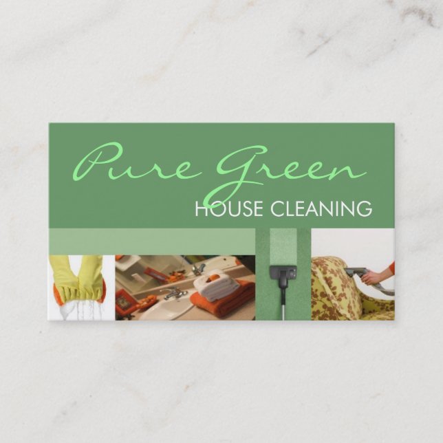 House Home Cleaning Housekeeping Service Business Card (Front)