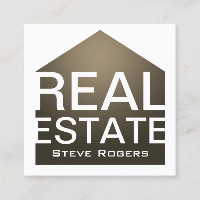 House home graphic shape frame cover square business card (Front)