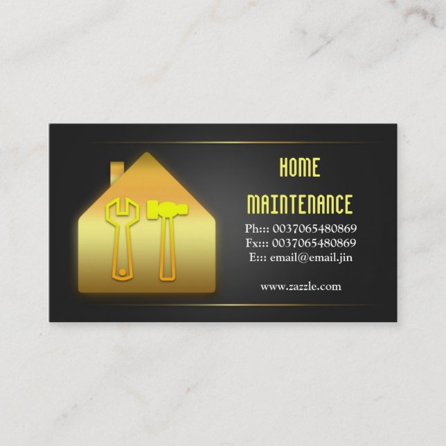 house home maintenance business cards (Front)