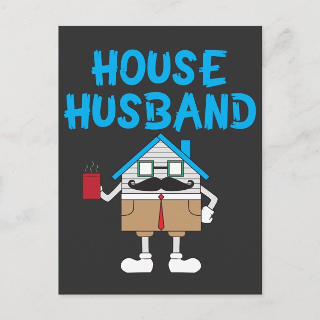 House Husband Gift Dad Father Funny Cleaner Joke Postcard (Front)