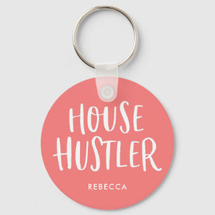 House Hustler Real Estate Coral Personalised Agent Key Ring