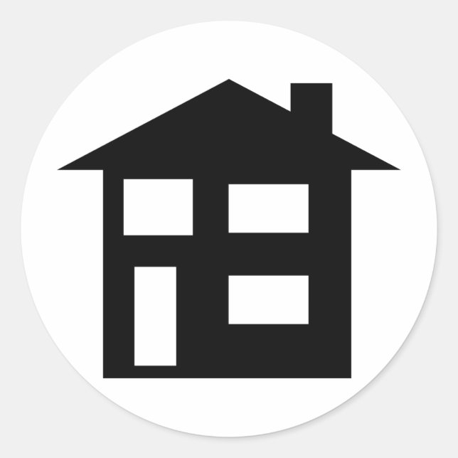 house icon classic round sticker (Front)