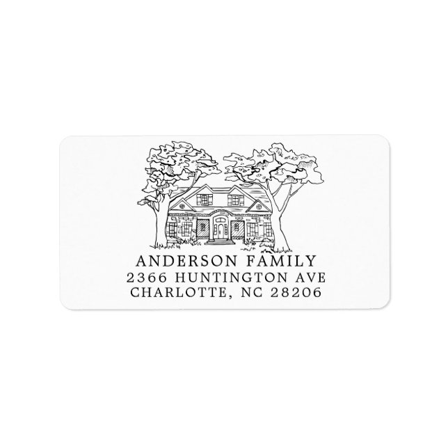 House  illustration | Moving Return Address Label (Front)