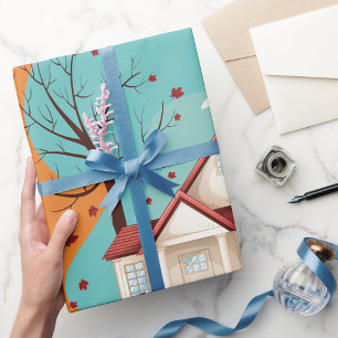 House In Autumn Wrapping Paper