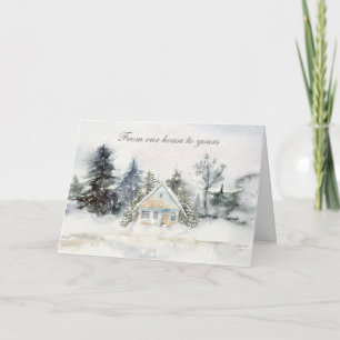 House in the Snow Holiday Card