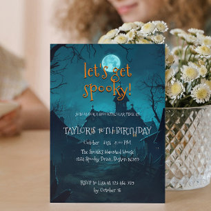 House In The Woods Kids Halloween Birthday Party  Invitation