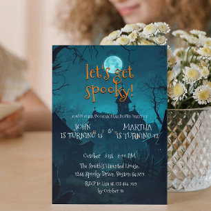 House In The Woods Kids Halloween Birthday Party Invitation
