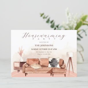 House interior furniture housewarming invitation