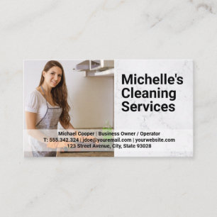 House Keeper Cleaning Stove Business Card