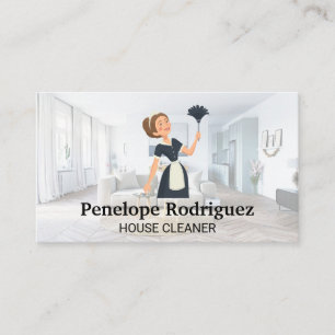 House Keeper Lady   Modern Living Room Business Card