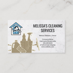 House Keeper Logo Cleaning Supplies Business Card