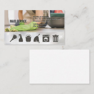 House Keeping Icons   Maid Cleaning Business Card