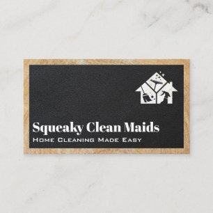 House Keeping Logo   Leather   Wood Trim Business Card