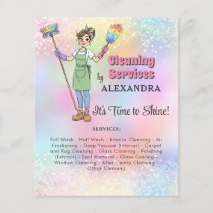 House Keeping Maid Cleaning Service Glitter Flyer