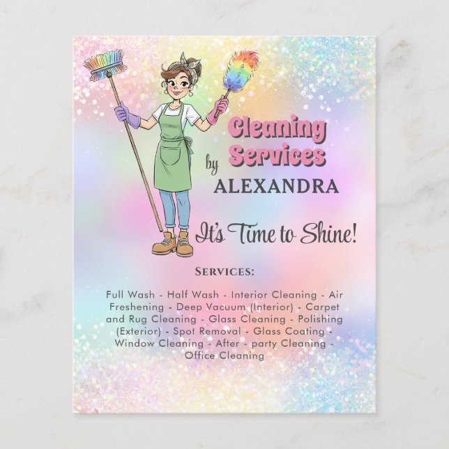 House Keeping Maid Cleaning Service Glitter Flyer (Front)