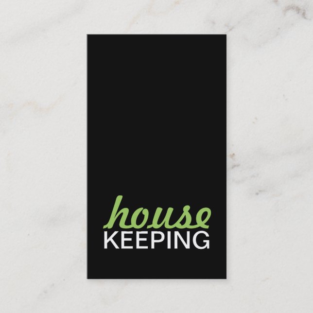 house keeping punch card (Front)