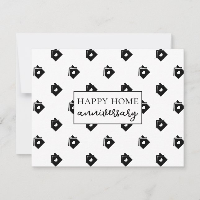House Key Pattern Home Anniversary Card (Front)