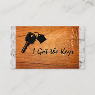 House Keys Wood Marble Business Card