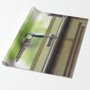 House keys wrapping paper