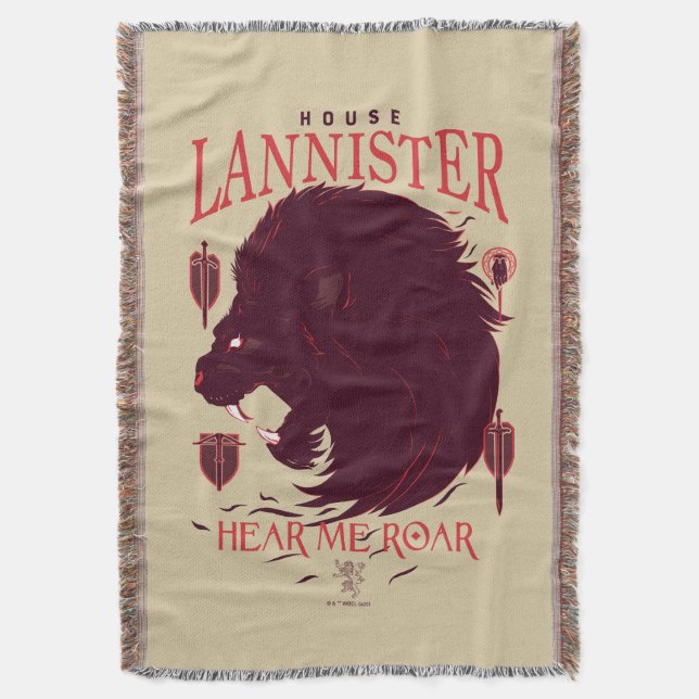 House Lannister - Hear Me Roar Throw Blanket (Front Vertical)