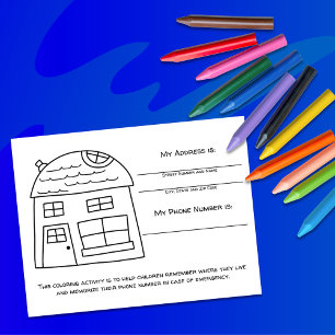 House Learn Emergency Info for Kids Activity Card