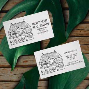 House Line Art Minimal Custom Real Estate Business Card