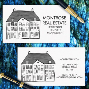 House Line Art Minimal Custom Real Estate Business Card