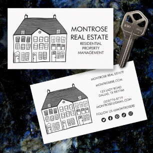 House Line Art Minimal Custom Real Estate Business Card