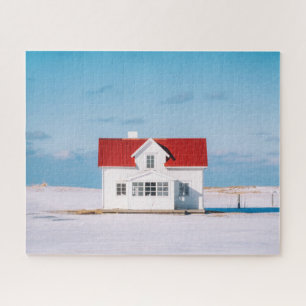 House Lofoten Norway Travel Outdoor Winter Snow Jigsaw Puzzle