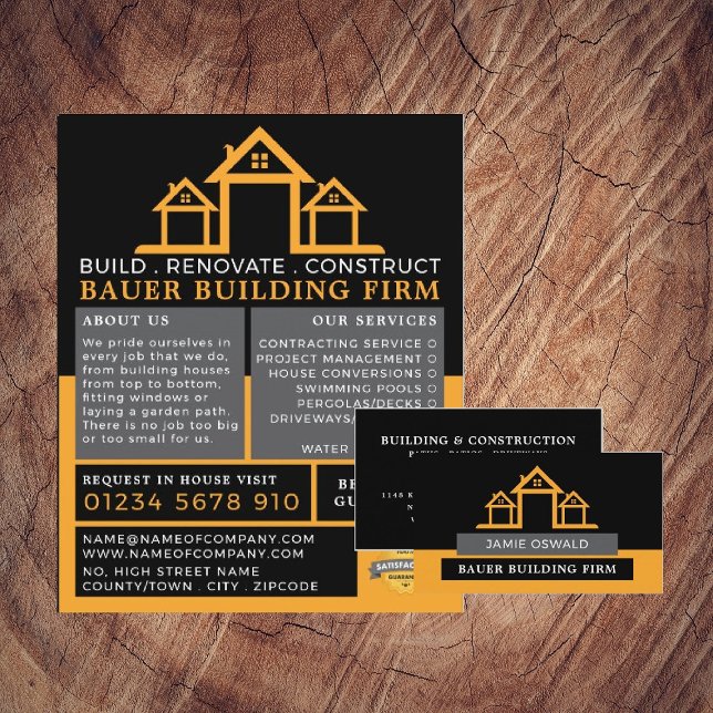 House Logo, Building Firm, Builders Business Card (Creator Uploaded)