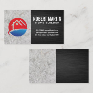 House Logo   Concrete   Black Texture Appointment Card