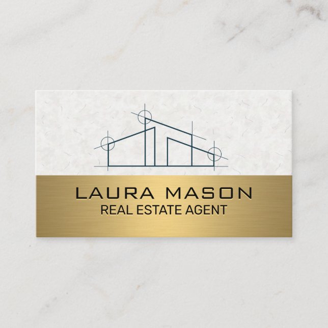 House Logo | Gold Metallic  Business Card (Front)
