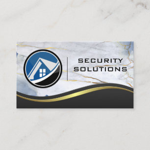 House Logo   Metal Marble Business Card
