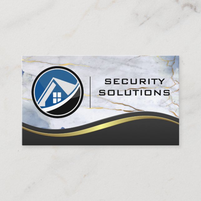 House Logo | Metal Marble Business Card (Front)