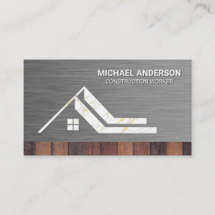 House Logo   Metal Wood   Construction  Business Card