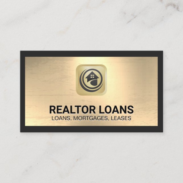 House Logo | Metallic Background Business Card (Front)