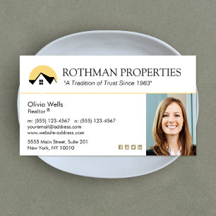 House Logo Real Estate Agent Add Photo Business B Business Card