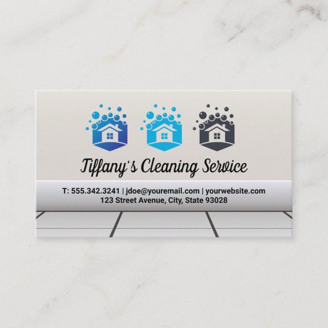 House Logo Soap Bubbles Business Card (Front)