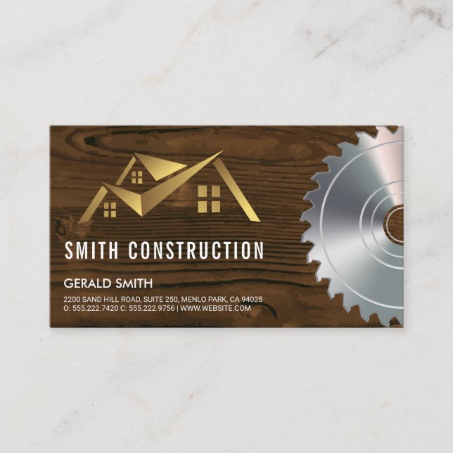 House Logo | Wood and Saw Business Card (Front)