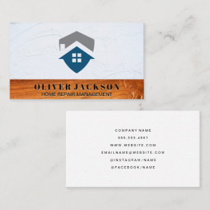 House Logo   Wood Spackle Background Business Card